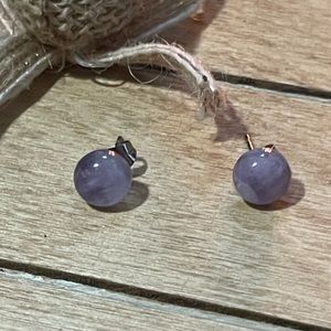 Amethyst Stone Stud Earrings
